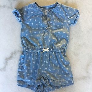 EUC • Carter’s Chambray Shorts Romper • 18m